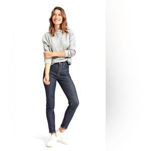 EVERLANE The High-Rise Skinny Ankle Jean in Dark Indigo Blue Denim Size …